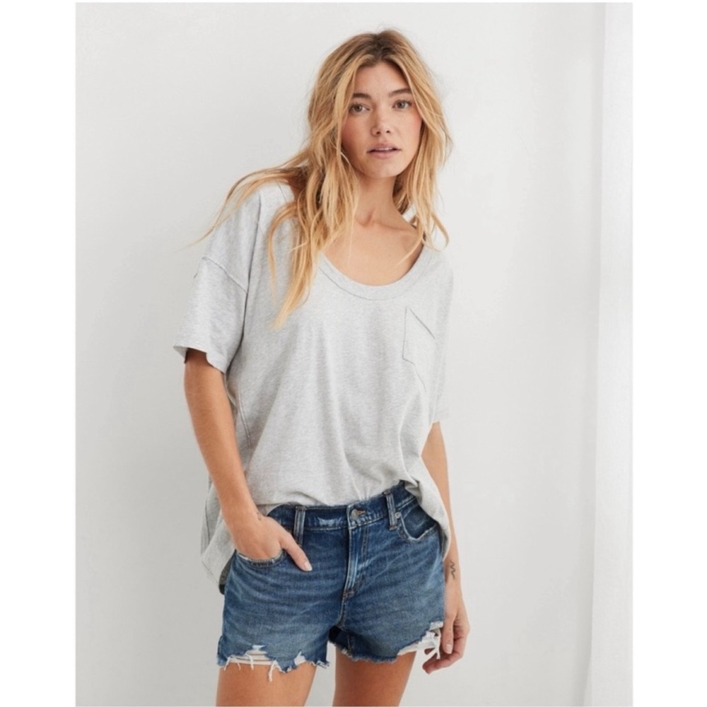 Aerie Daydream Elastic Waist Denim Shorts